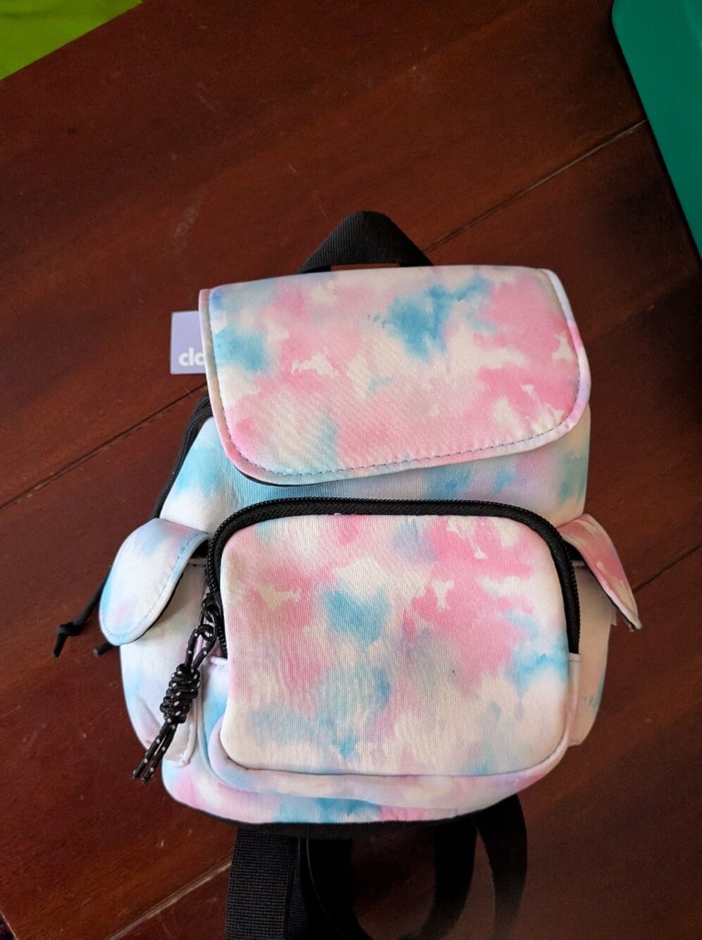 Pastel Tie-Dye Mini Backpack - Pink & Blue
